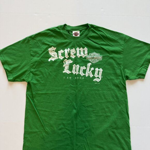 Vintage Y2K Harley Davidson 2011 St Patrick Day Columbus Ohio Green Shirt XL Tee - Picture 2 of 7